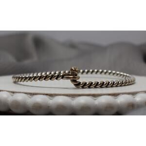 James Avery Sterling Silver Twisted Hook-on Bracelet 9.6G / 6in / 2mm